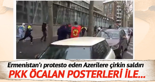 PKK’lılar Ermenistan’ı protesto eden Azerilere saldırdı