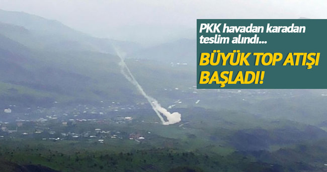 PKK’nın sığınakları toplarla vuruluyor!