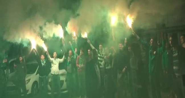Bursaspor - Beşiktaş maçı sonrası çılgın karşılama