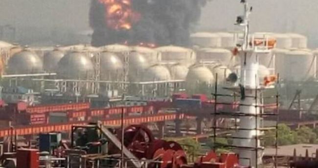Çin’de kimyasal tesiste büyük patlama! alev alev yanıyor