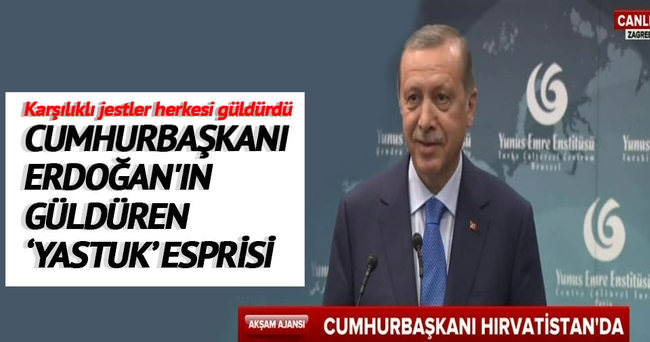 Cumhurbaşkanı Erdoğan’ın güldüren yastuk espirisi