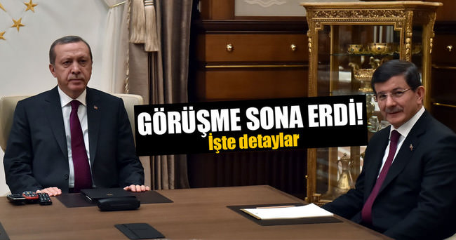 Cumhurbaşkanı Erdoğan Başbakan Davutoğlu görüşmesi sona erdi