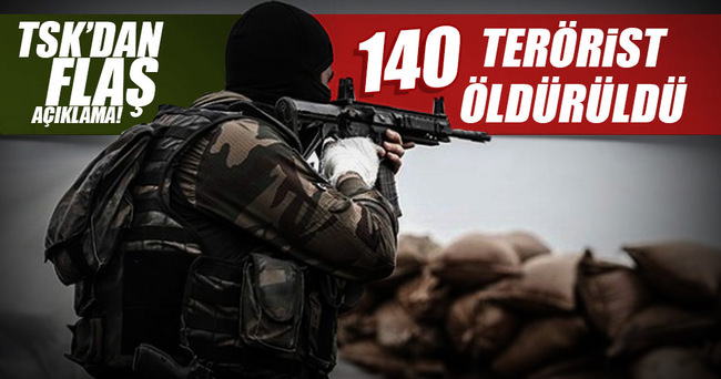 TSK: Hava harekatlarında 140 terörist öldürüldü