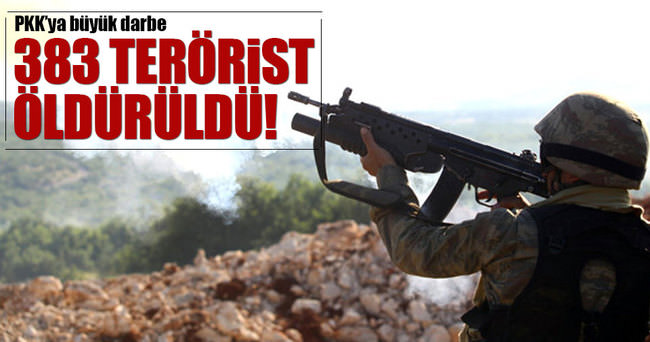PKK’ya büyük darbe: 383 terörist öldürüldü