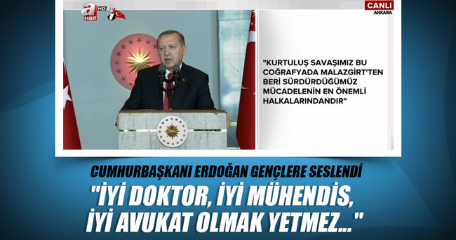 Cumhurbaşkanı Erdoğan, 19 Mayıs resepsiyonunda gençlere hitap etti