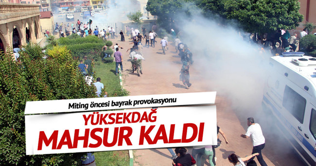 HDP mitingi öncesinde olaylar çıktı! Yüksekdağ belediye binasında mahsur kaldı