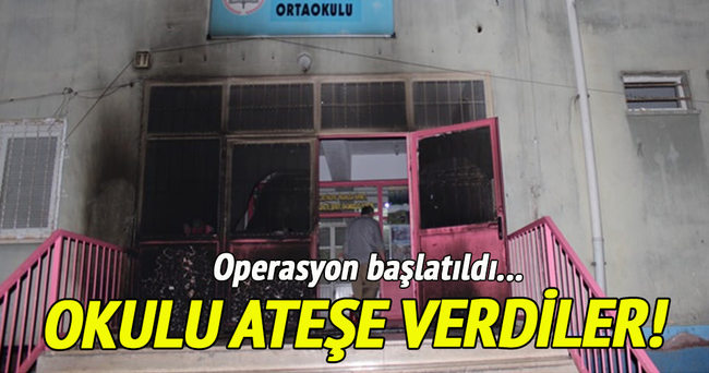 Diyarbakır’da teröristler okulu ateşe verdi!