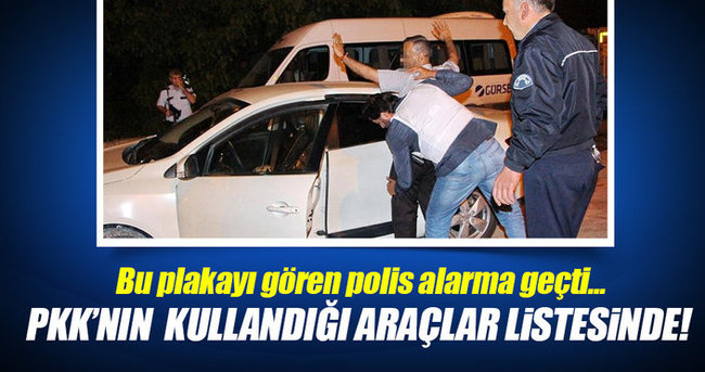 PKK’nın kullandığı araçlar listesindeki otomobil, polisi alarma geçirdi