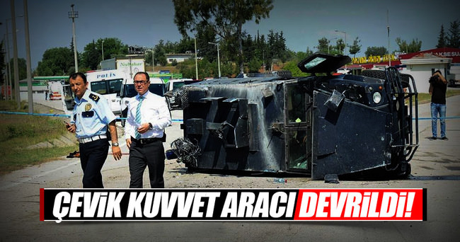 Çevik Kuvvet aracı kaza yaptı!