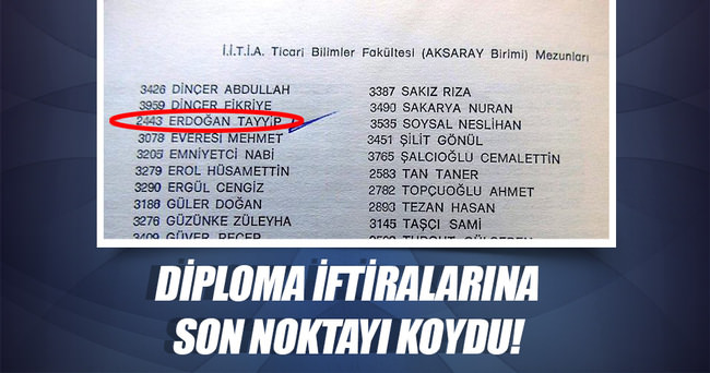 Cumhurbaşkanı Erdoğan’ın adı mezunlar yıllığında