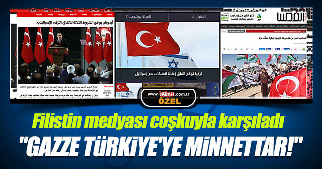 Filistin'de Türkiye'ye minnet manşetleri