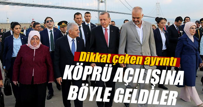 Erdoğan tören alanına Edi Rama ile kol kola geldi