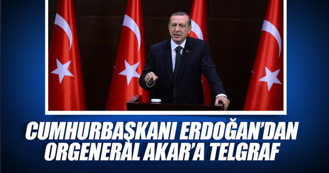 Cumhurbaşkanı Erdoğan’dan Orgeneral Akar’a telgraf
