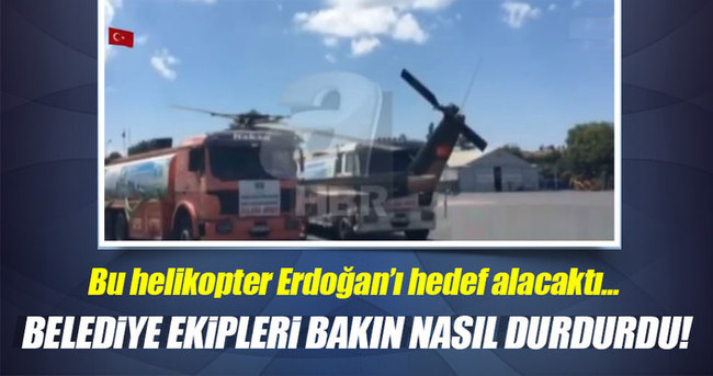 Yeşilköy’den kalkmaya hazırlanan helikopteri belediye araçları durdurdu