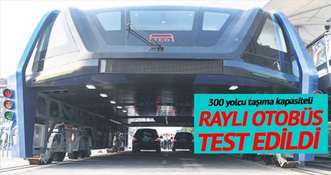 ‘Raylı otobüs’ test edildi