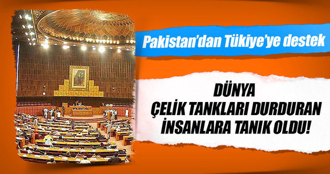 Pakistan Parlamentosu’ndan Türkiye destek