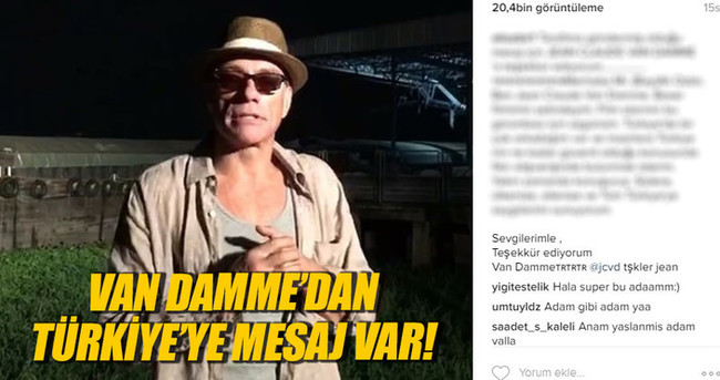 Ünlü aktör Jean-Claude Van Damme’dan Türkiye’ye mesaj var!