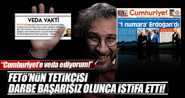 Can Dündar Cumhuriyet gazetesinden istifa etti