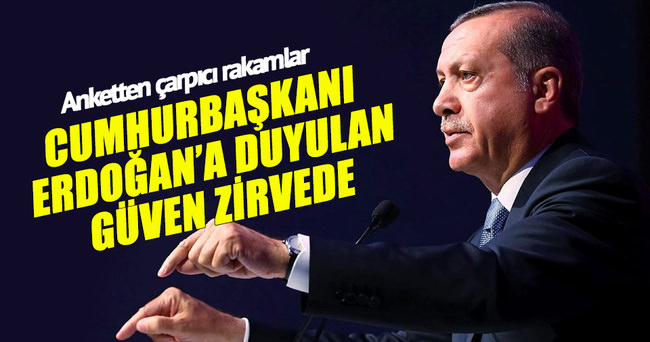 Cumhurbaşkanı Erdoğan’a duyulan güven zirvede