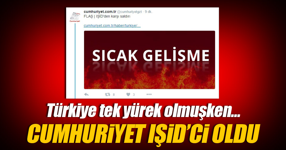 Cumhuriyet’ten skandal tweet