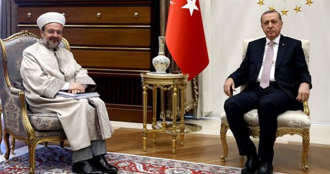 Erdoğan Mehmet Görmez’i kabul etti