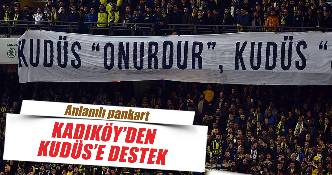 Fenerbahçeli taraftarlardan pankartla Filistin'e destek