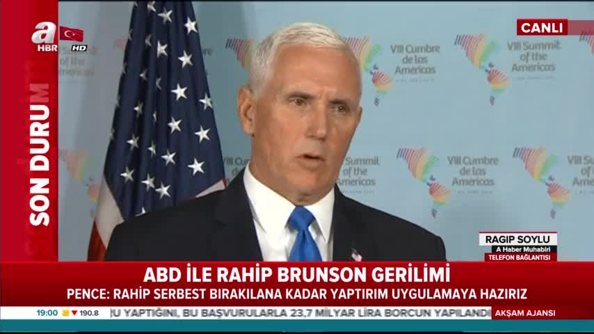 ABD Başkan Yardımcısı Penceden rahip Brunson açıklaması: Yaptırım uygulamaya hazırız ABD Başkan Yardımcısı Penceden rahip Brunson açıklaması: Yaptırım uygulamaya hazırız