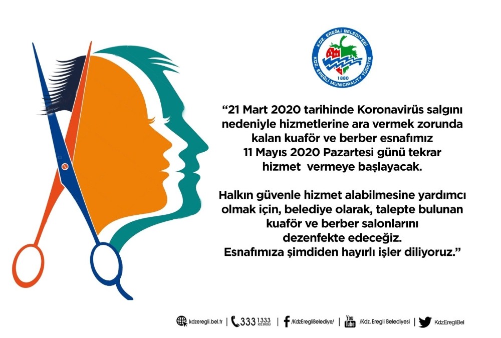 Kdz Eregli Belediyesi Kuafor Ve Berberleri Dezenfekte Edecek Zonguldak Haberleri