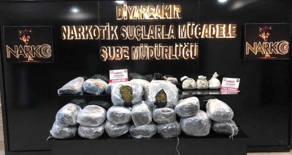 Diyarbakır’da 1 ton 133 kilo esrar ele geçirildi
