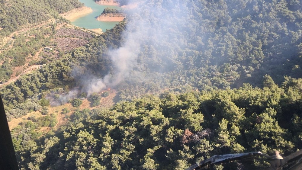 İzmir’de baraj yakınlarında orman yangını paniği