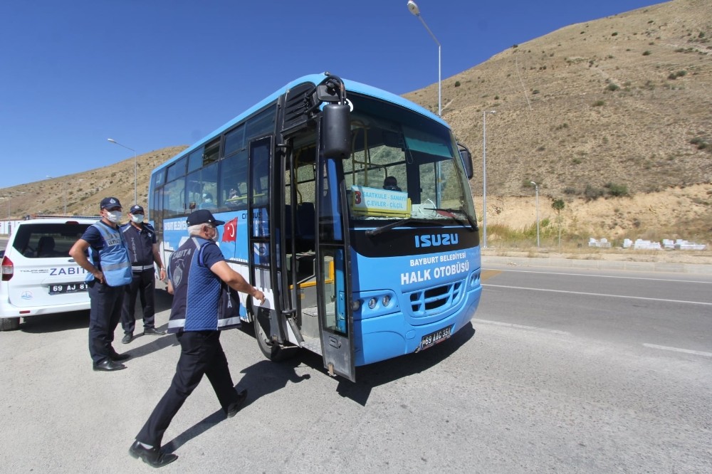 Toplu taşıma araçlarına yönelik ayakta yolcu denetimi - Bayburt Haberleri