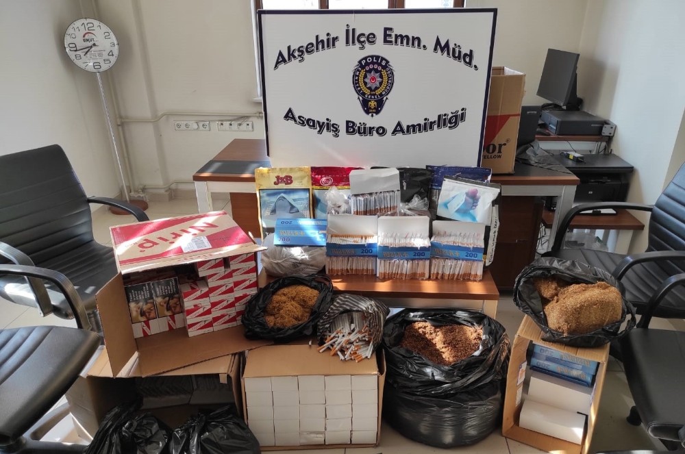 Akşehir’de kaçak tütün ve sigara operasyonu