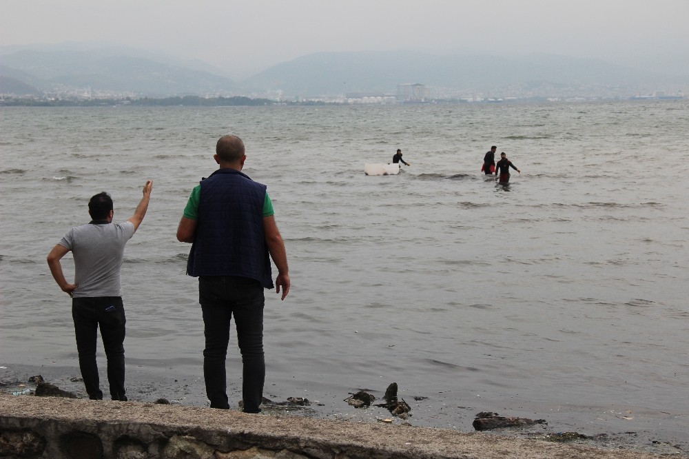 Kocaeli’de kaçak midye avcıları polisi görünce denize kaçtı