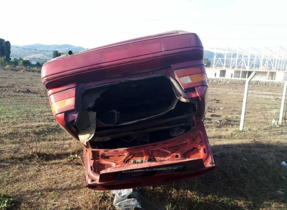 Samsun’da otomobil şarampole yuvarlandı: 1 yaralı