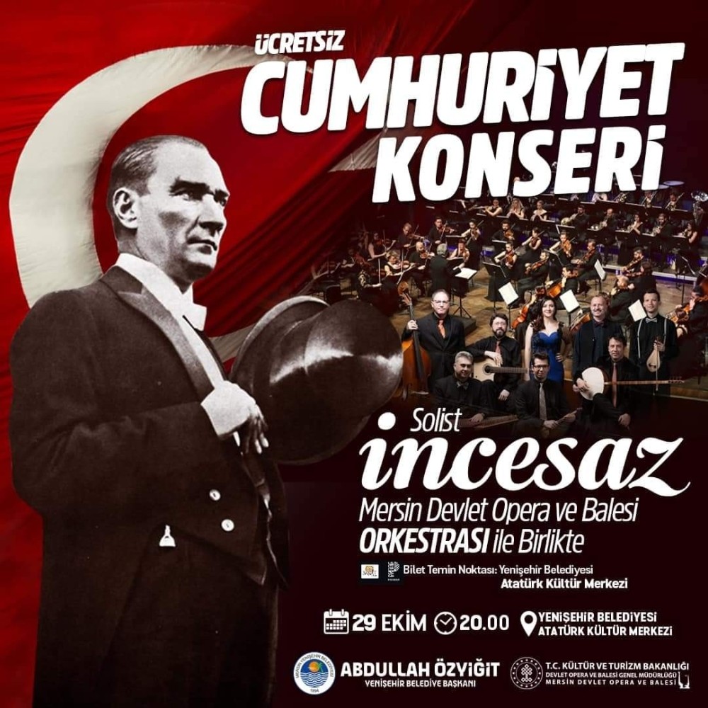 Yenişehir Belediyesinden Cumhuriyet Konseri