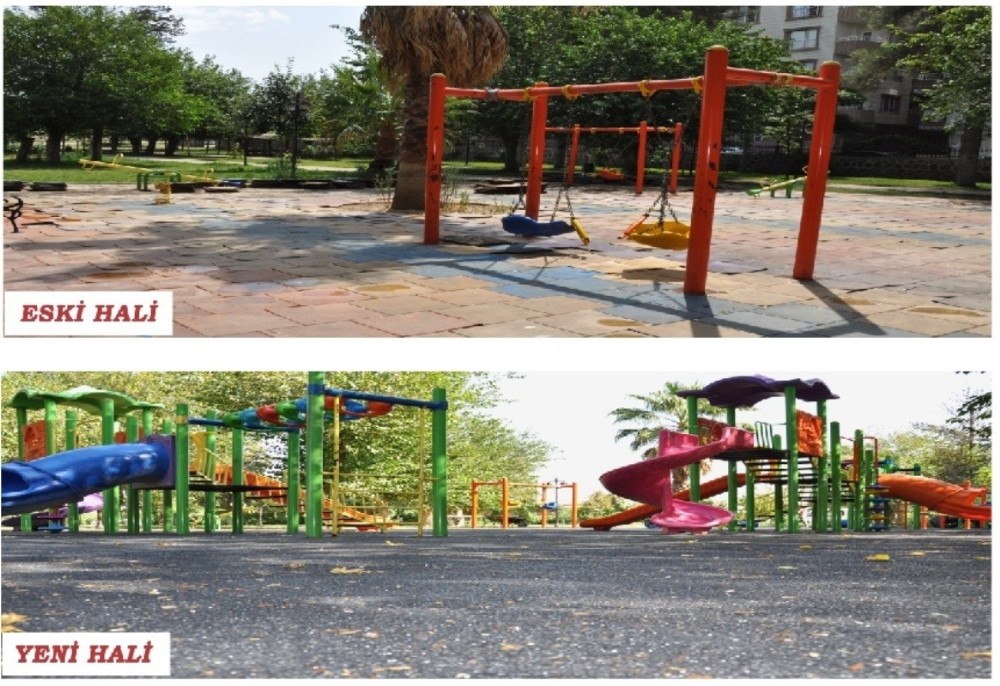 Cizre Belediyesi, park yenileme çalışmalarına devam ediyor