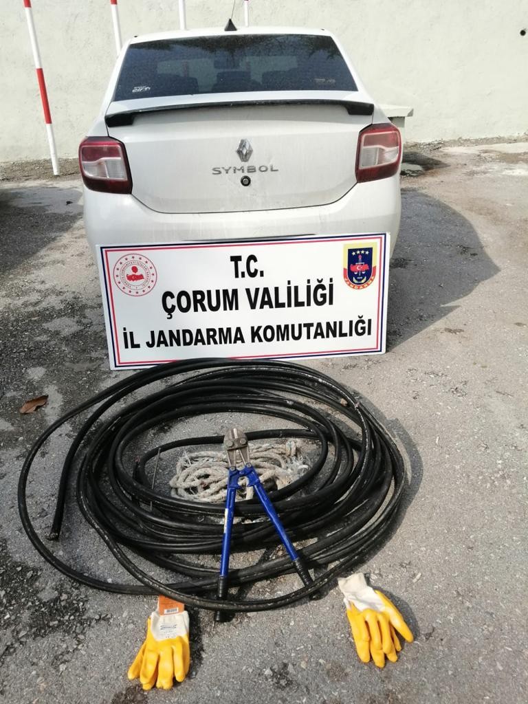 Çorum’da kablo hırsızı yakalandı