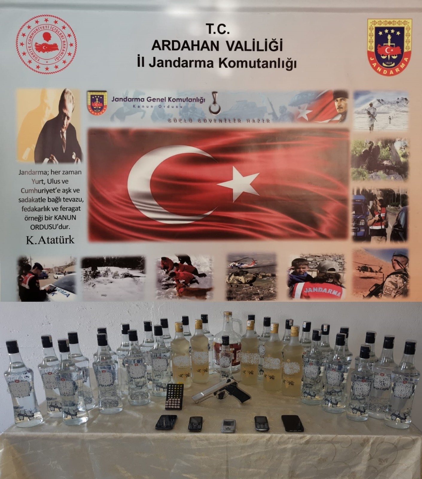 Jandarma’dan kaçak alkol operasyonu