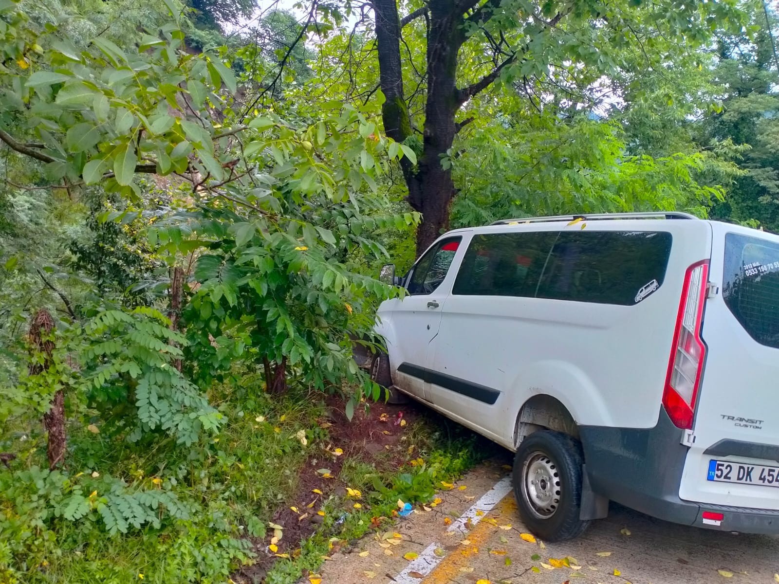 Samsun’da minibüs ağaca çarptı: 2 yaralı