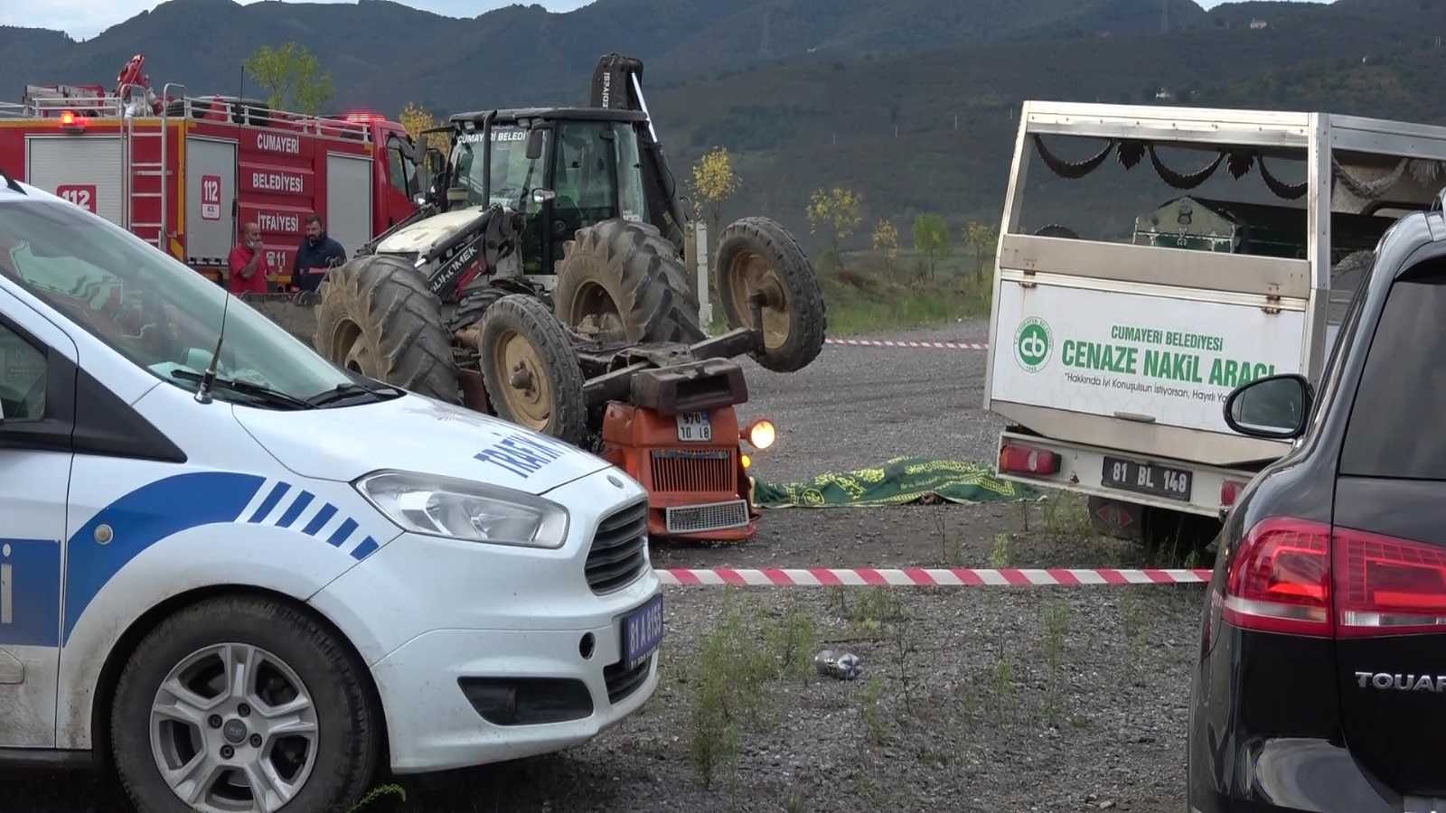 Takla atan traktörde 1 kişi öldü, 1 kişi yaralandı #duzce