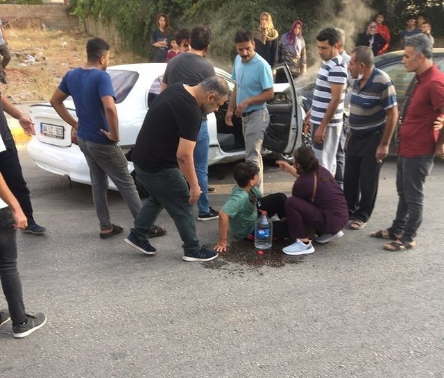Adıyaman’da, iki otomobil çarpıştı: 1 yaralı #adiyaman