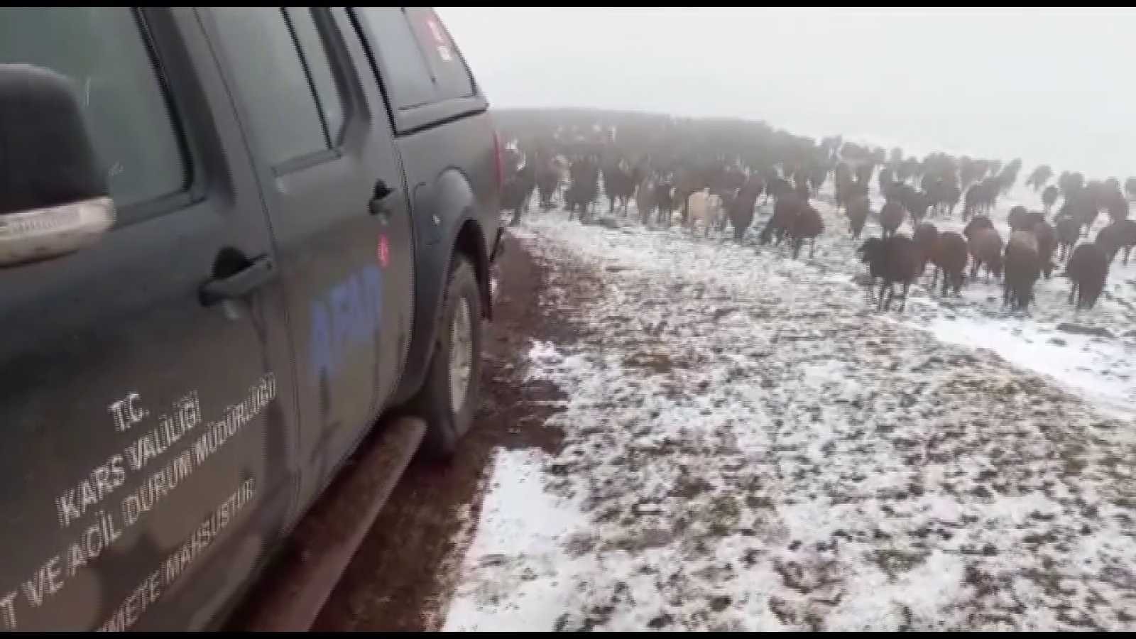 Allahuekber Dağları’nda kar ve tipide mahsur kalan iki çoban kurtarıldı #kars