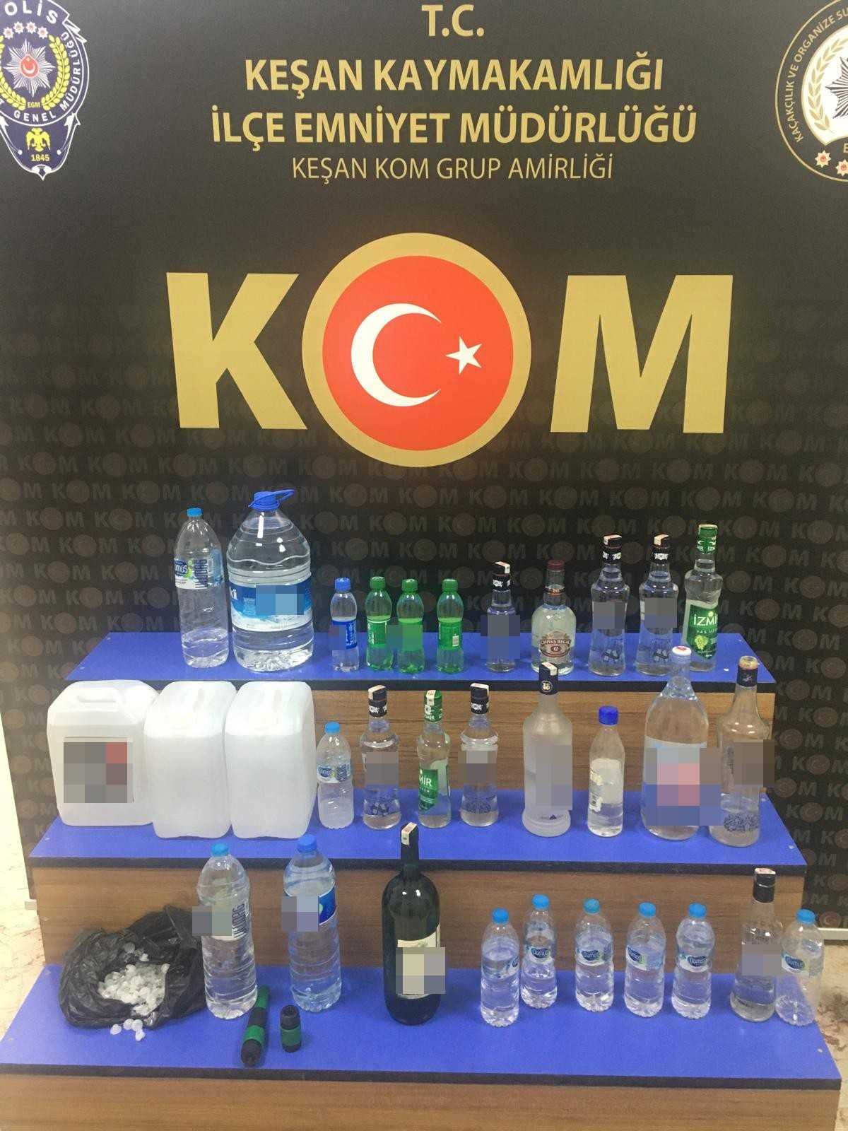Keşan polisi sahte içki ele geçirdi #edirne