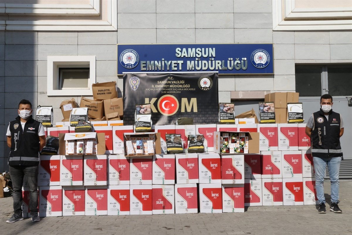 Samsun’da 4 milyon 230 bin dal bandrolsüz boş makaron ele geçirildi: 2 gözaltı #samsun