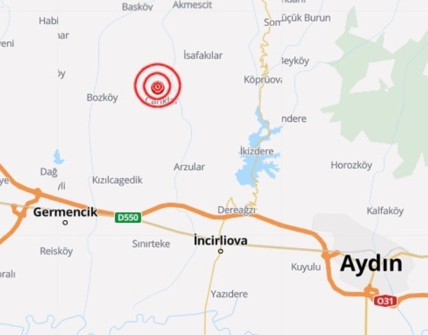Aydın’da 3.3 şiddetinde deprem #aydin