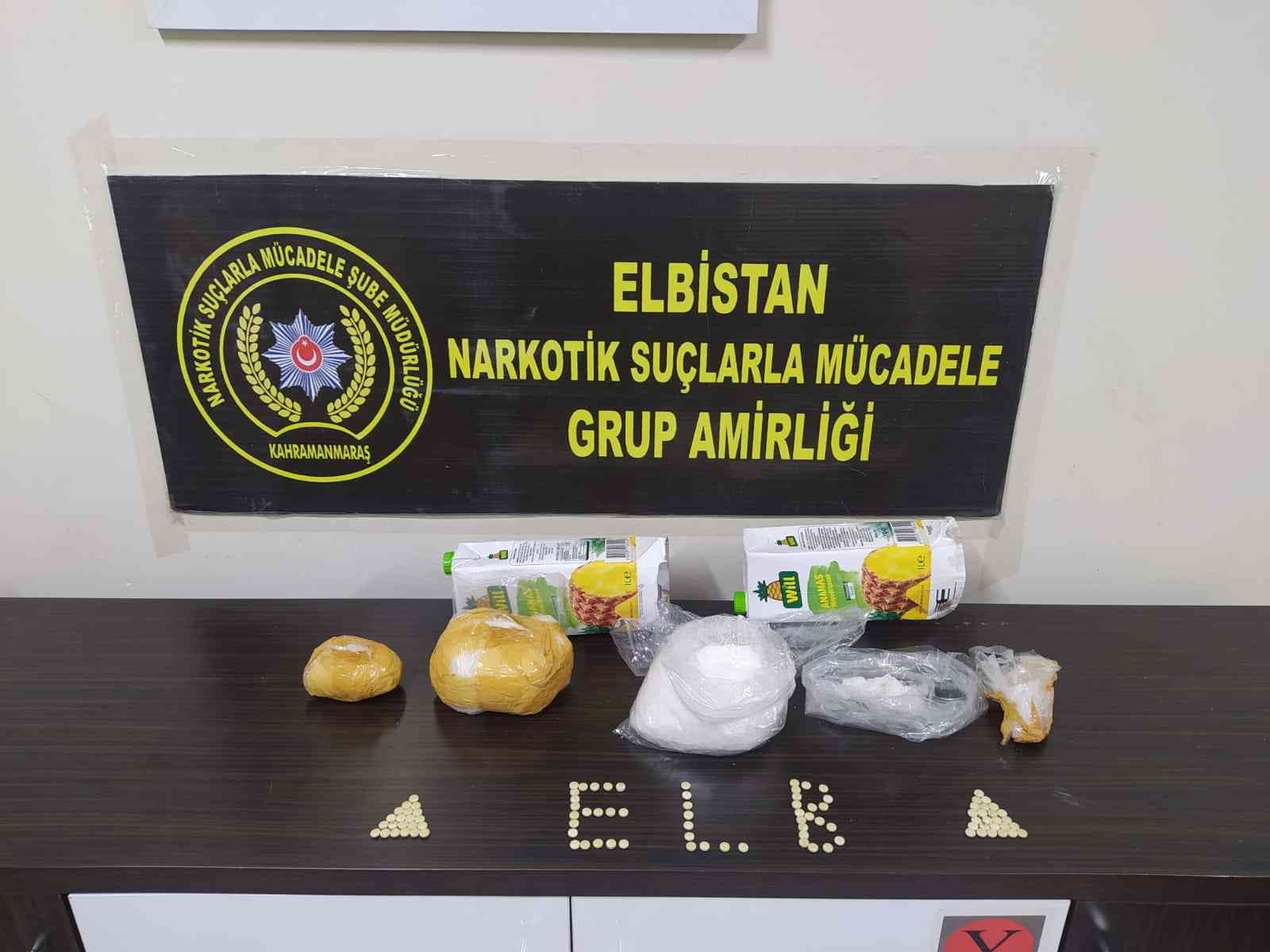 Meyve suyu kutusuna gizlenen uyuşturucuya 3 tutuklama #kahramanmaras