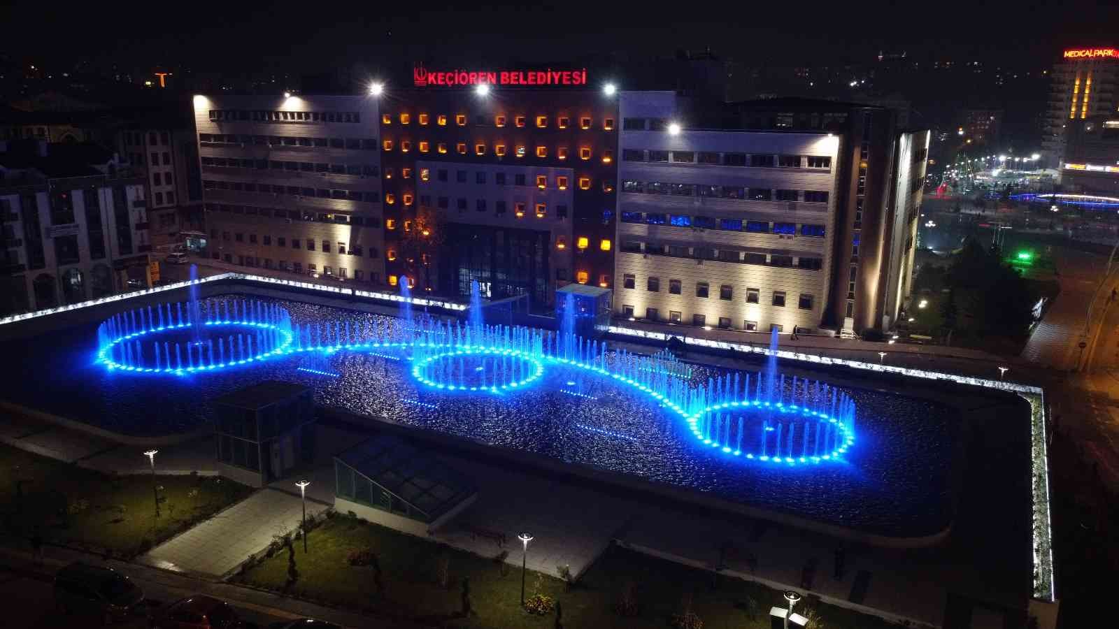 Keçiören’de farkındalık için mavi aydınlatma #ankara