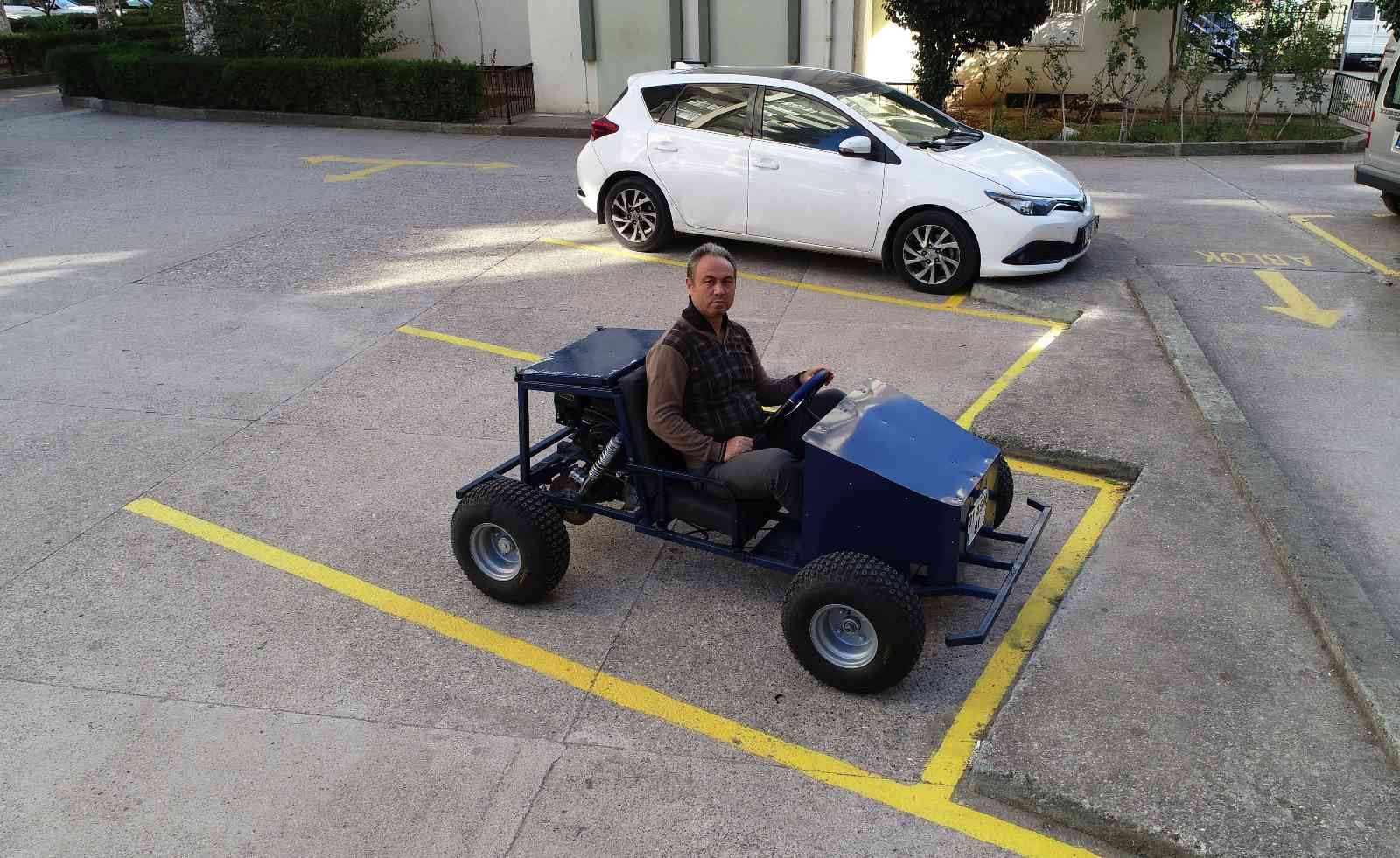 Apartman görevlisi pandemide ‘Go kart’ arabası yaptı #adana