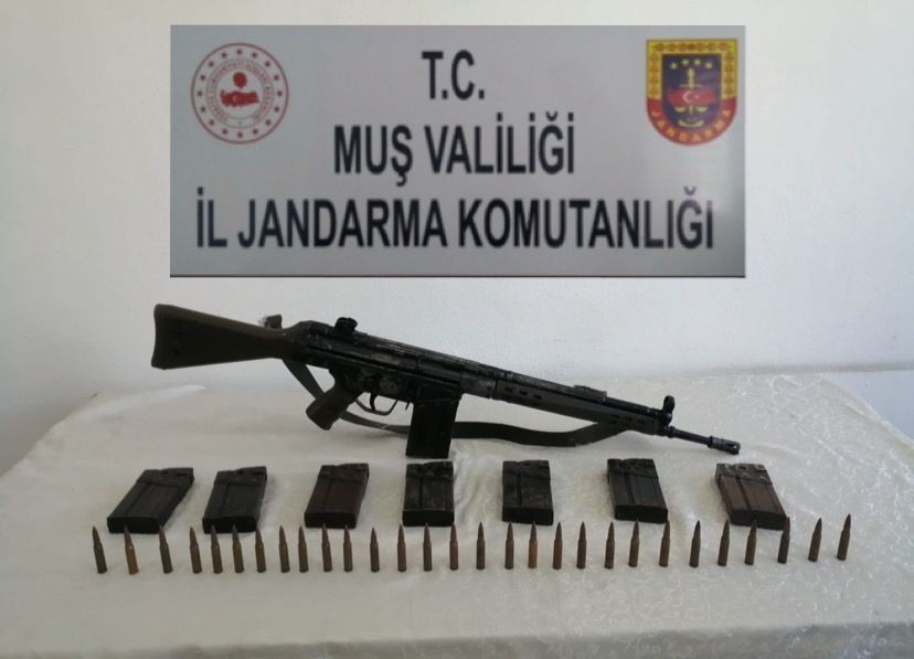 Muş’ta terör örgütü PKK’ya ait silah ele geçirildi #mus