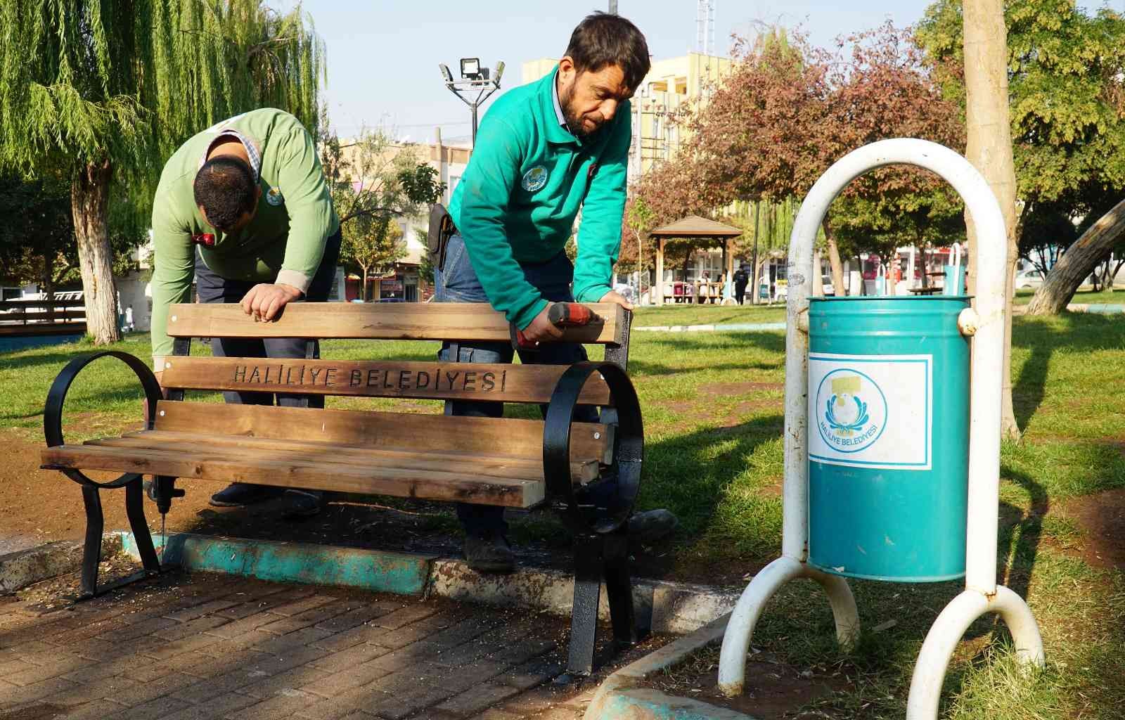 Haliliye’de parklarda yenileme çalışmaları #sanliurfa
